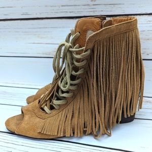 *Lowest Price Shown!* Joyfolie Dahlia Fringe Booties 7.5